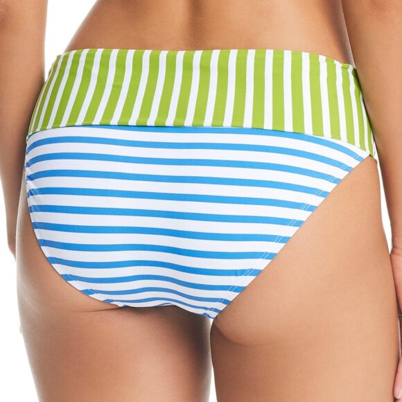 Bleu by Rod Beattie Striped Fold-Over Bikini Bottoms – Cool Blue | Size L - Picture 2 of 2